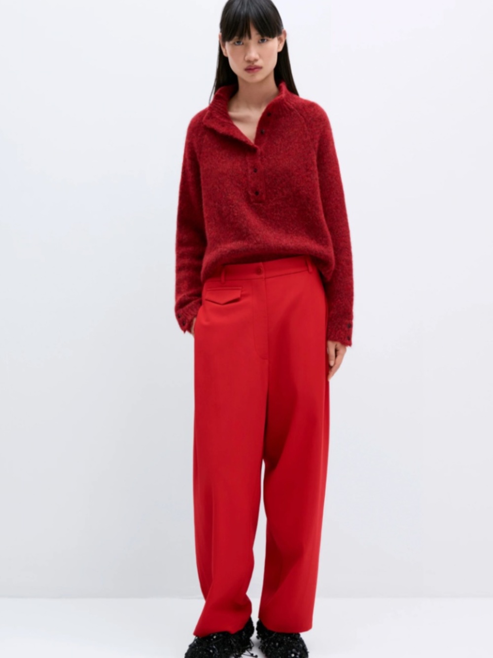 CORDERA The Tailoring Pocket Pants In Red Wool Blend Trouser FW2024 One Size